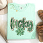 Lucky, Dalmatian Print, St Patrick's Day, Shamrock, Clover, Lucky, Leprechaun Tshirt Comfort Colors T-Shirt