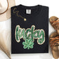 Lucky, Dalmatian Print, St Patrick's Day, Shamrock, Clover, Lucky, Leprechaun Tshirt Comfort Colors T-Shirt
