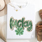 Lucky, Dalmatian Print, St Patrick's Day, Shamrock, Clover, Lucky, Leprechaun Tshirt Comfort Colors T-Shirt