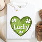 Lucky, Sketched Heart, St Patrick's Day, Shamrock, Clover, Lucky, Leprechaun Tshirt Comfort Colors T-Shirt