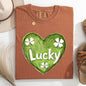 Lucky, Sketched Heart, St Patrick's Day, Shamrock, Clover, Lucky, Leprechaun Tshirt Comfort Colors T-Shirt