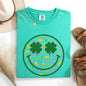 Lucky, Smiley, Retro, Charms, St Patrick's Day, Shamrock, Clover, Lucky, Leprechaun Tshirt Comfort Colors T-Shirt