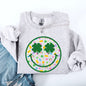Lucky, Smiley, Retro, Charms, St Patrick's Day, Shamrock, Clover, Lucky, Leprechaun Sweatshirt