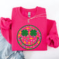 Lucky, Smiley, Retro, Charms, St Patrick's Day, Shamrock, Clover, Lucky, Leprechaun Sweatshirt