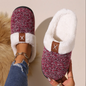 Luxurious Wine Red Fleece Lined Slippers