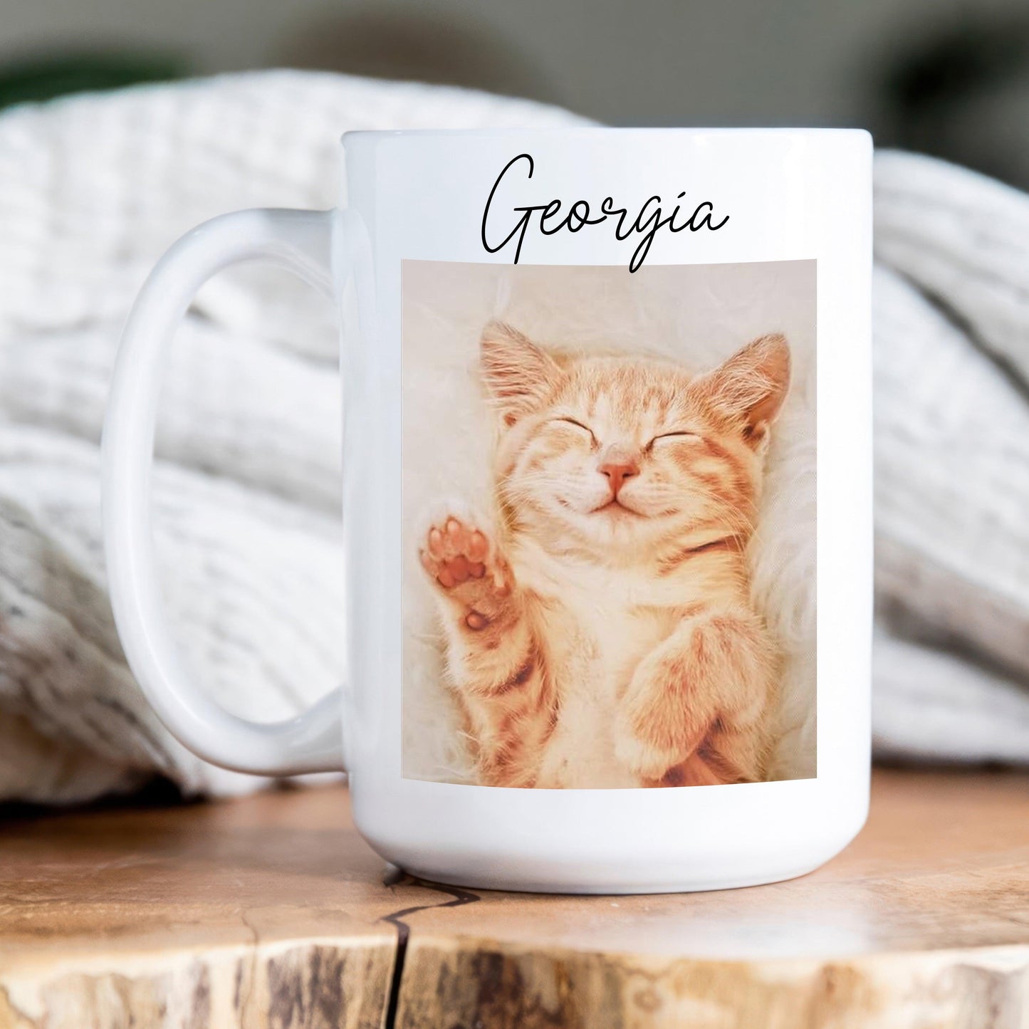 Custom Upload Photo Pet Mug & Name - Personalized Gifts for Dog & Cat Lovers, Pet Dad, Mom, Friend, Family | Birthday