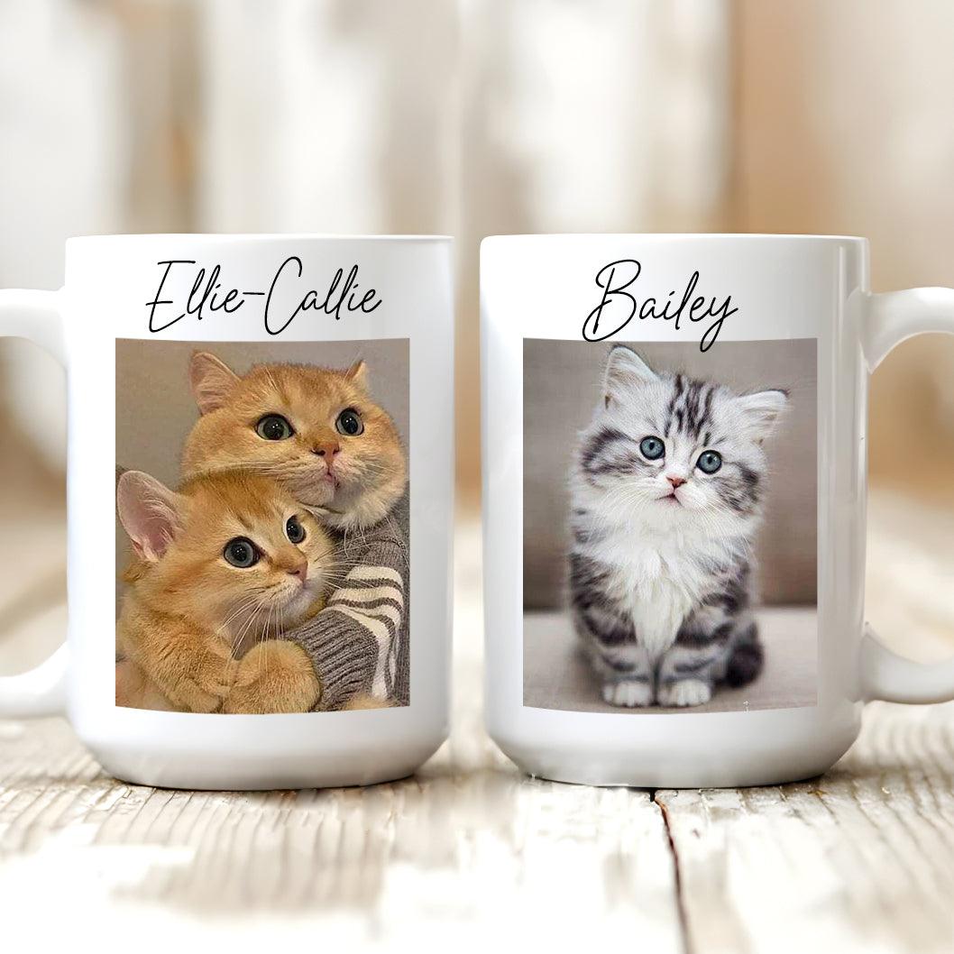 Custom Upload Photo Pet Mug & Name - Personalized Gifts for Dog & Cat Lovers, Pet Dad, Mom, Friend, Family | Birthday