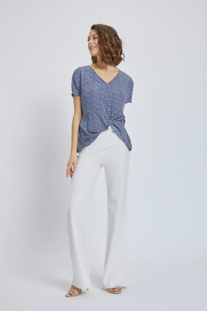 V-Neck Short Sleeve Wrap Front Top for Women | Apparel | Kitchen + Metal