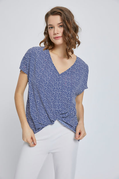 V-Neck Short Sleeve Wrap Front Top for Women | Apparel | Kitchen + Metal