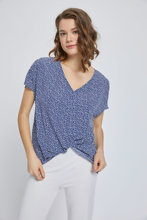 V-Neck Short Sleeve Wrap Front Top for Women | Apparel | Kitchen + Metal
