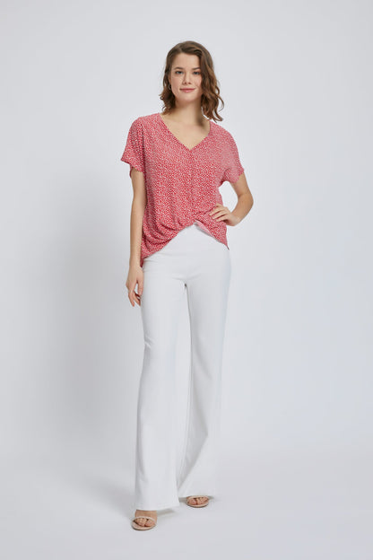 V-Neck Short Sleeve Wrap Front Top for Women | Apparel | Kitchen + Metal