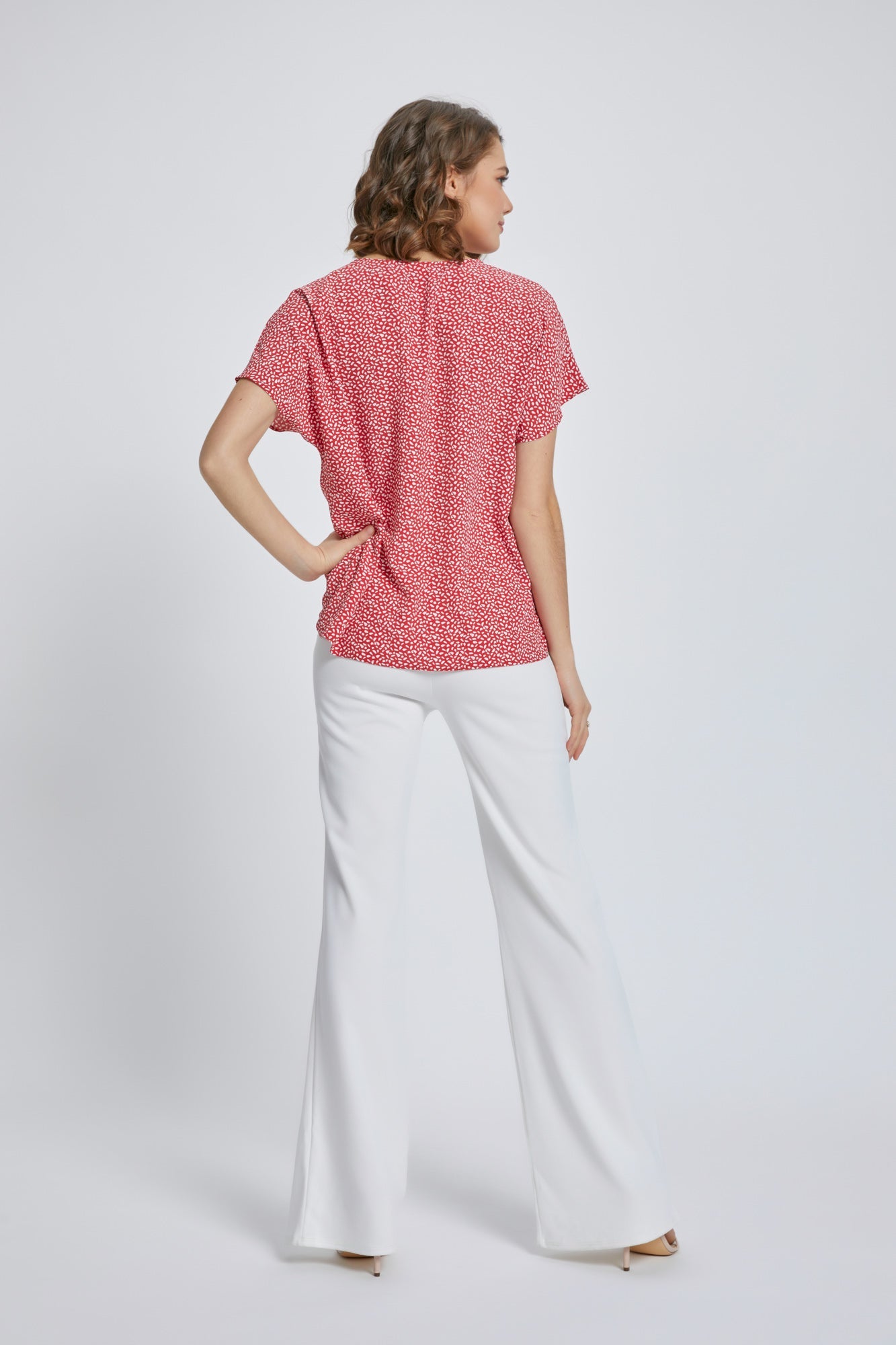 V-Neck Short Sleeve Wrap Front Top for Women | Apparel | Kitchen + Metal