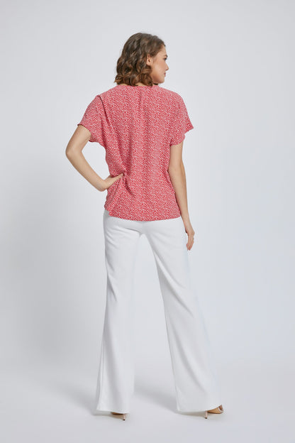 V-Neck Short Sleeve Wrap Front Top for Women | Apparel | Kitchen + Metal