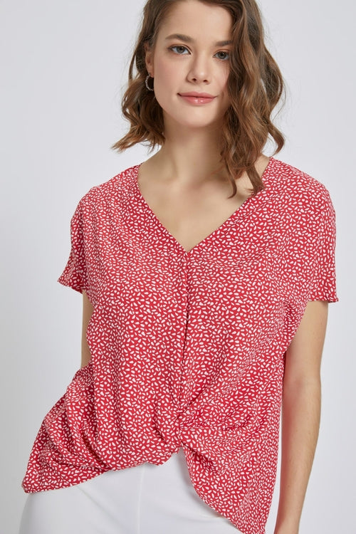 V-Neck Short Sleeve Wrap Front Top for Women | Apparel | Kitchen + Metal