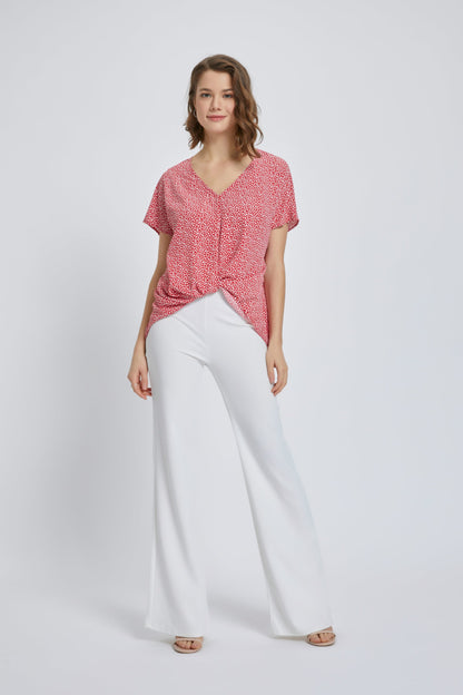 V-Neck Short Sleeve Wrap Front Top for Women | Apparel | Kitchen + Metal