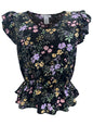 Floral Ruffle Sleeve Peplum Top – Effortlessly Feminine and Chic | Apparel | Kitchen + Metal