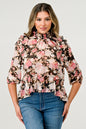 Floral High-Neck Ruffle Blouse | Apparel | Kitchen + Metal
