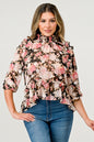 Floral High-Neck Ruffle Blouse | Apparel | Kitchen + Metal