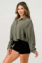 Women's Oversized Button-Up Shirt - Casual and Stylish Cropped Top | Apparel | Kitchen + Metal