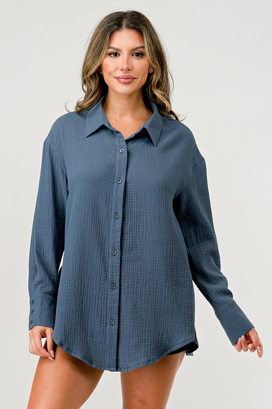 Oversized Button-Up Shirt – Effortlessly Casual | Apparel | Kitchen + Metal