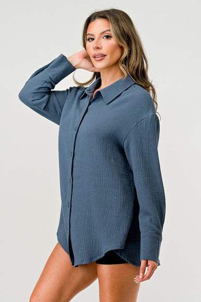Oversized Button-Up Shirt – Effortlessly Casual | Apparel | Kitchen + Metal