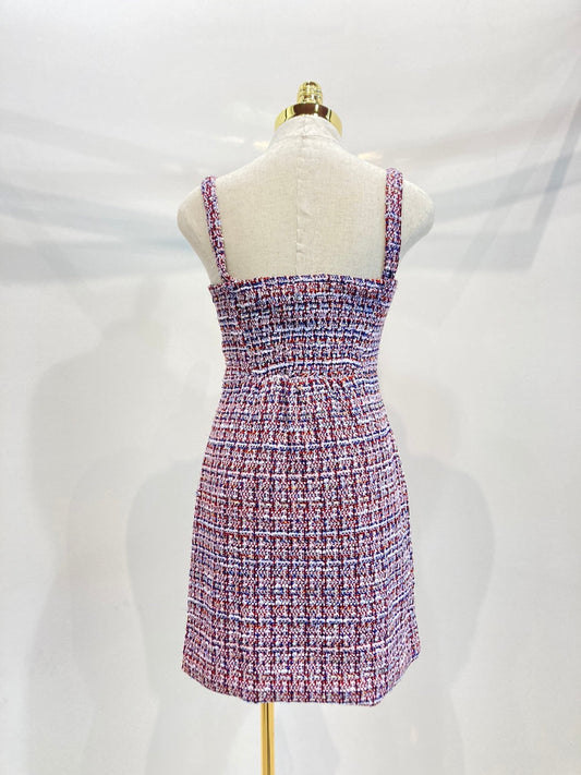 Tweed Mini Dress with Button Detail – Classic and Chic
