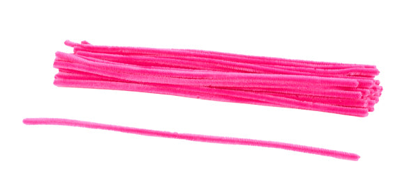 20"L X 6MM CHENILLE STEMS 50EA/BG, HOT PINK