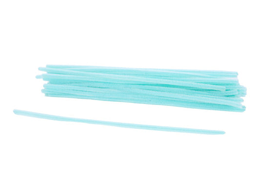 20"L X 6MM CHENILLE STEMS 50EA/BG, LT TURQUOISE
