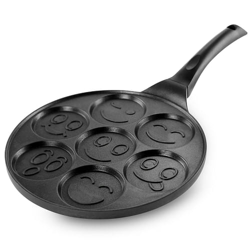 MegaChef Happy Face Emoji 10.5 Inch  Aluminum Nonstick Pancake Maker