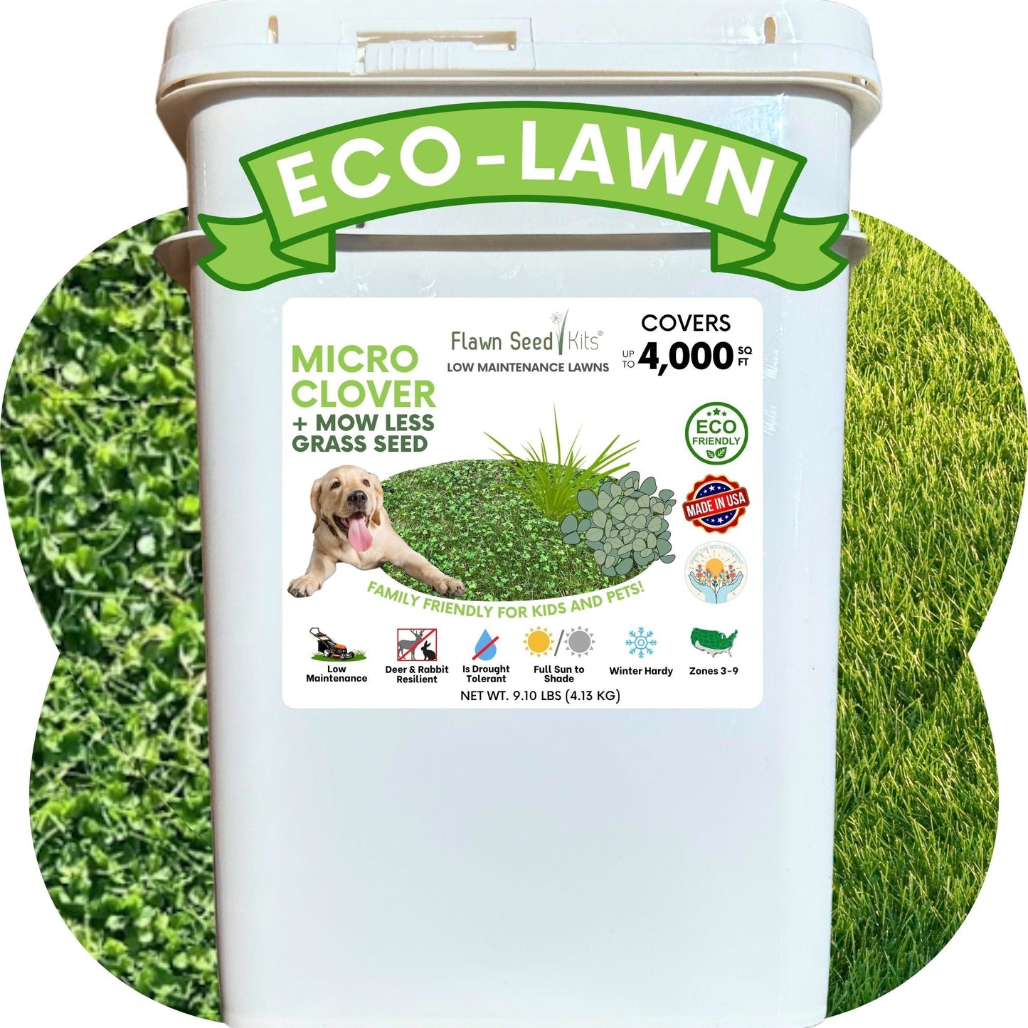 Micro Clover + Mow Less Grass Seed