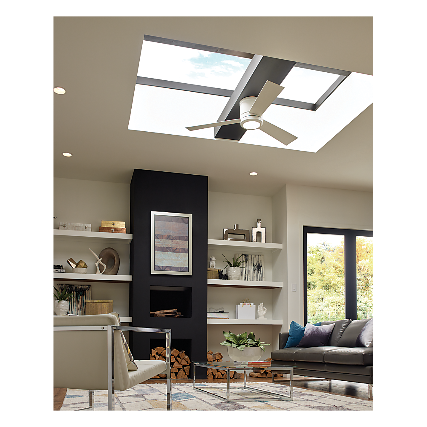Clarity 56" Semi Flush LED Ceiling Fan