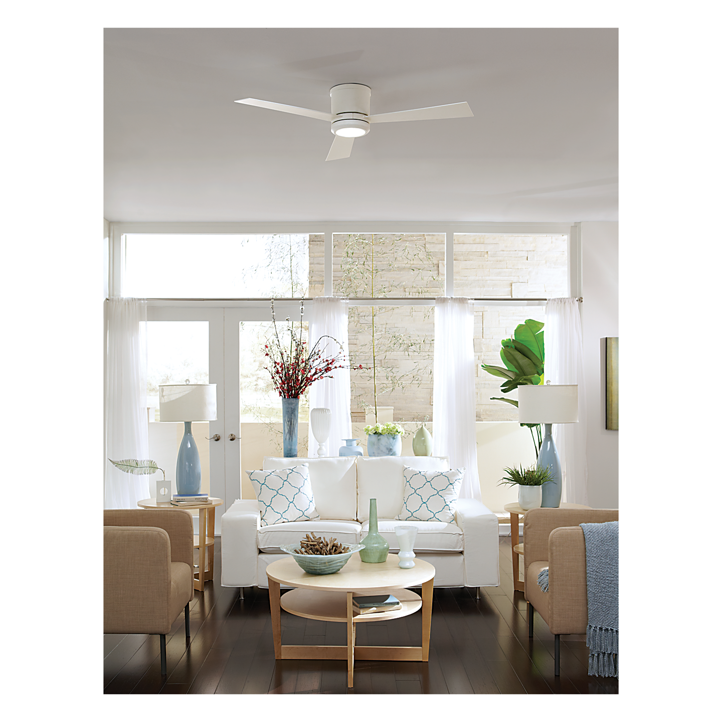 Clarity 52" Semi Flush LED Ceiling Fan