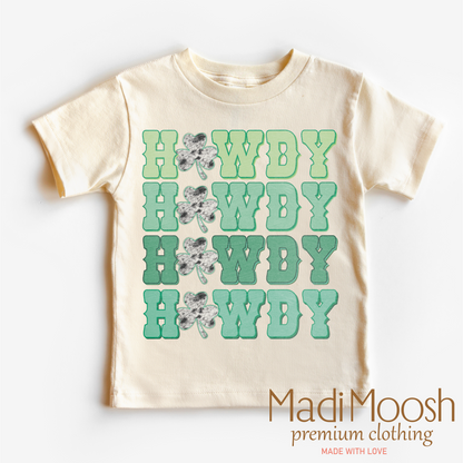 Howdy Western St. Patrick's Day  Shirt - Kids St Patrick's Day Tee