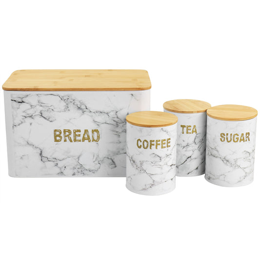 MegaChef Kitchen Food Storage and Organization 4 Piece Iron Canister | Home Organization | Kitchen + Metal
