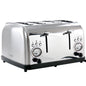 MegaChef 4 Slice Wide Slot Toaster with Variable Browning in Silver | Kitchen + Metal