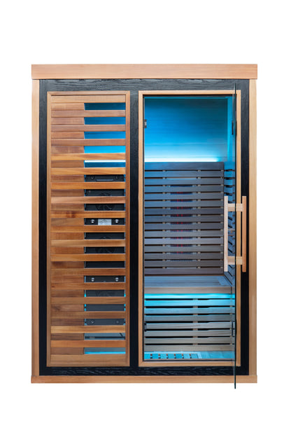 Peak Saunas Fuji 2-Person Full Spectrum Infrared Sauna with XL Medical-Grade Red Light Therapy & Smart WiFi App Control