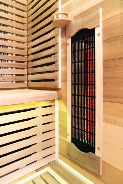 Peak Saunas Rainier 1-Person Full Spectrum Infrared Sauna with XL Medical-Grade Red Light Therapy & Smart WiFi App Control