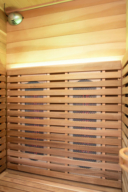 Peak Saunas Rainier 1-Person Full Spectrum Infrared Sauna with XL Medical-Grade Red Light Therapy & Smart WiFi App Control