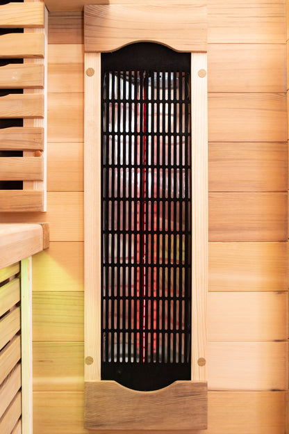 Peak Saunas Rainier 1-Person Full Spectrum Infrared Sauna with XL Medical-Grade Red Light Therapy & Smart WiFi App Control