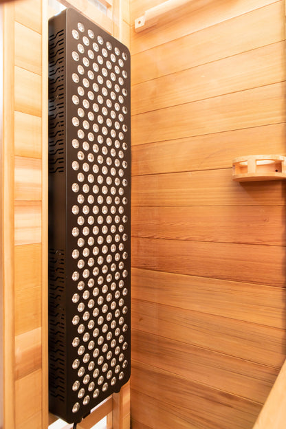 Peak Saunas Rainier 1-Person Full Spectrum Infrared Sauna with XL Medical-Grade Red Light Therapy & Smart WiFi App Control