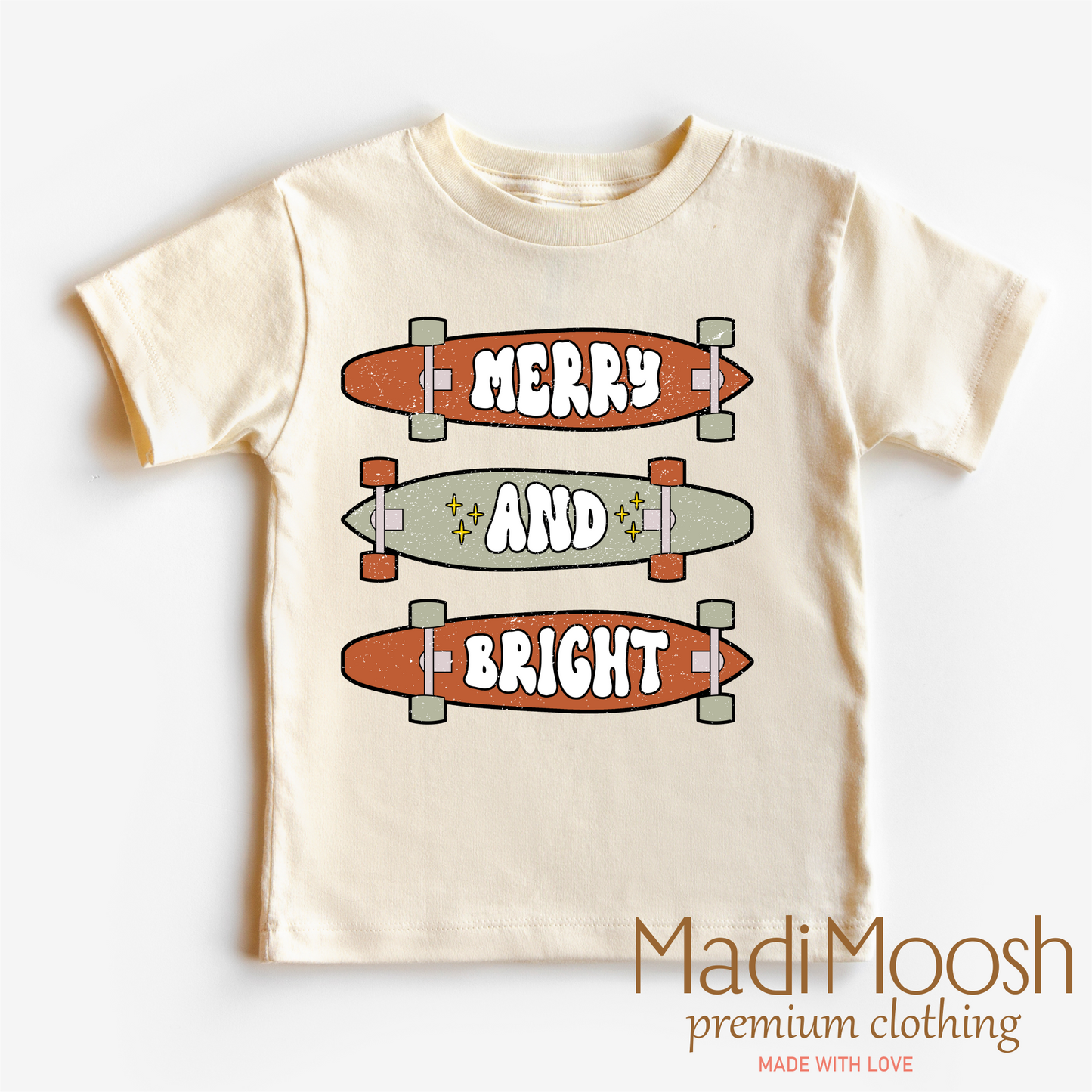 Merry And Bright Skater Christmas Shirt - Christmas Shirt