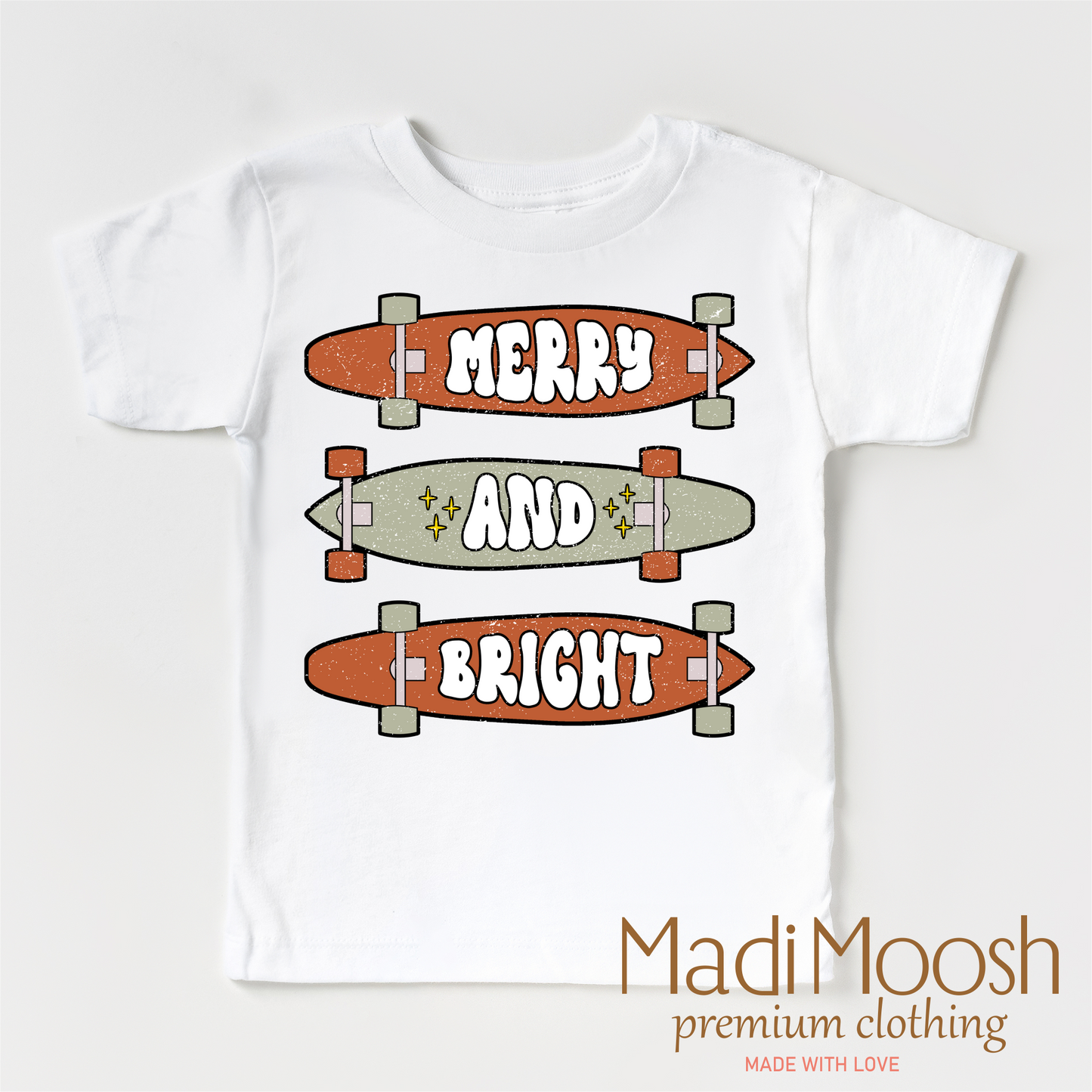 Merry And Bright Skater Christmas Shirt - Christmas Shirt