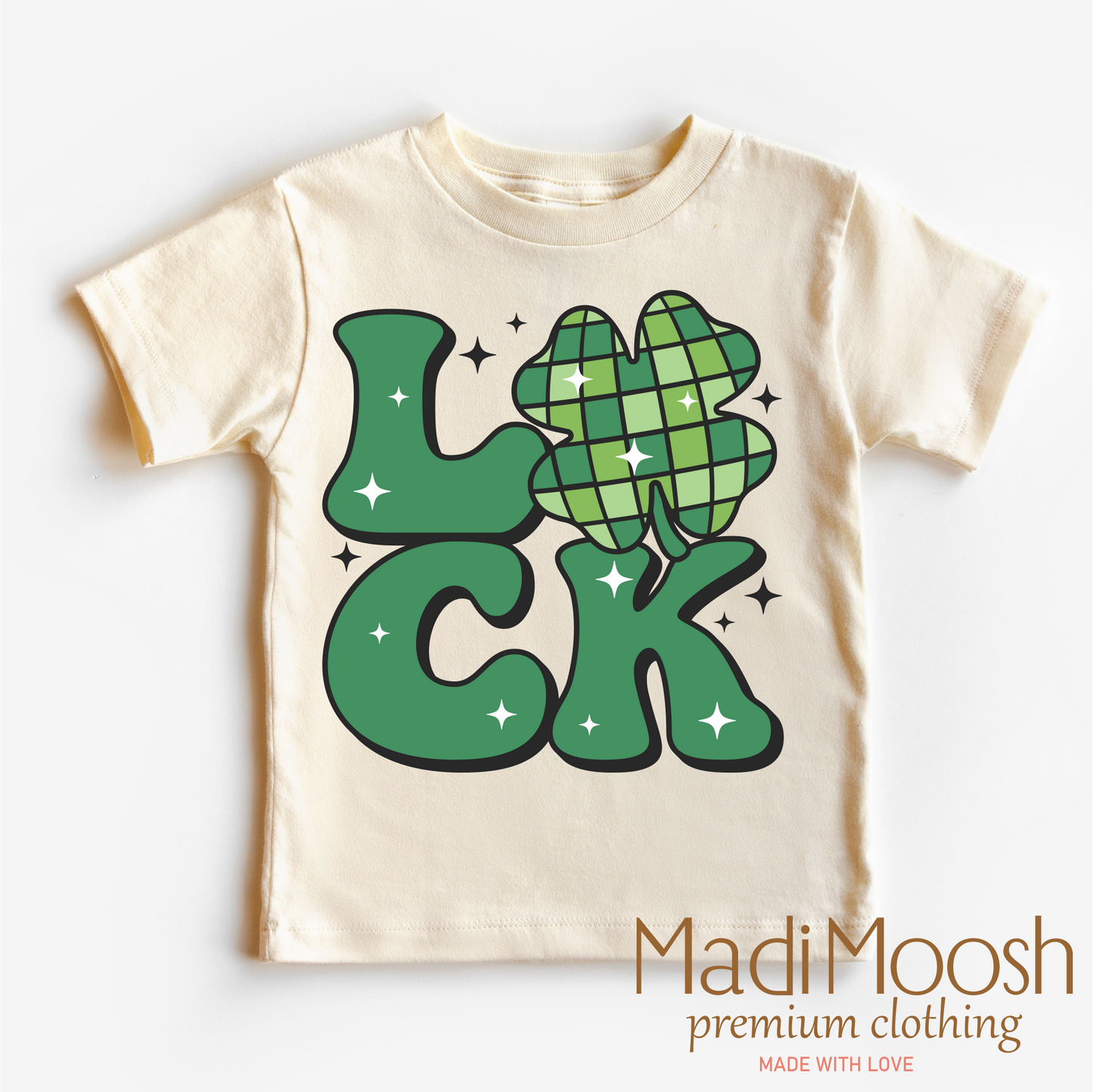 Luck Shamrock Retro St. Patrick's Day  Shirt - Kids St Patrick's Day Tee