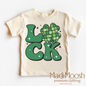 Luck Shamrock Retro St. Patrick's Day  Shirt - Kids St Patrick's Day Tee