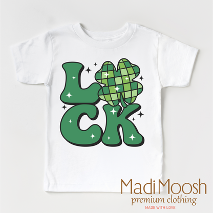 Luck Shamrock Retro St. Patrick's Day  Shirt - Kids St Patrick's Day Tee
