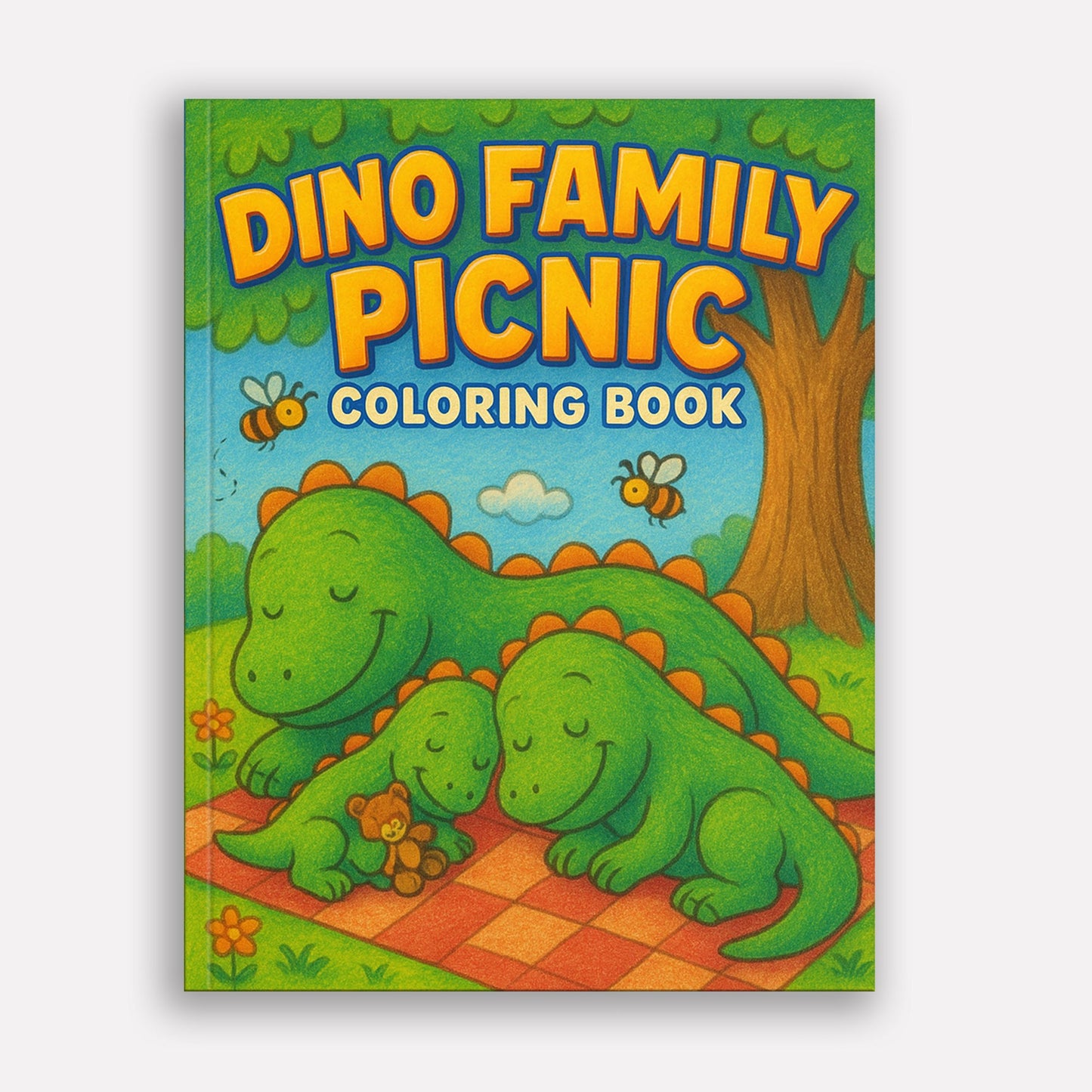 Dino Family Picnic Coloring Pages – 48 Pages – Fun, Cozy, Prehistoric Adventures – For Kids