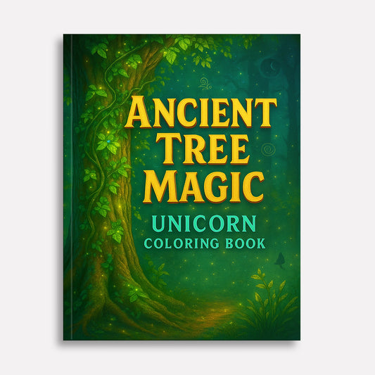 Ancient Tree Magic – Unicorn Coloring Pages – 48 Pages – Mystical, Woodland, Nature-Inspired Designs – For Kids & Teens