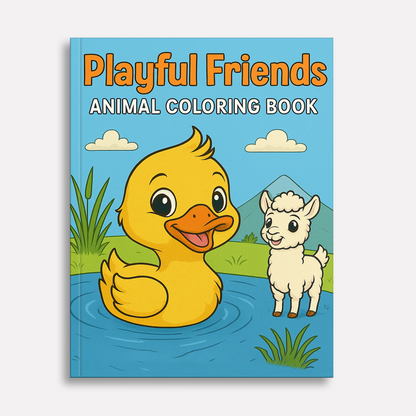 Playful Animal Friends Coloring Pages – 48 Whimsical Designs for Adults