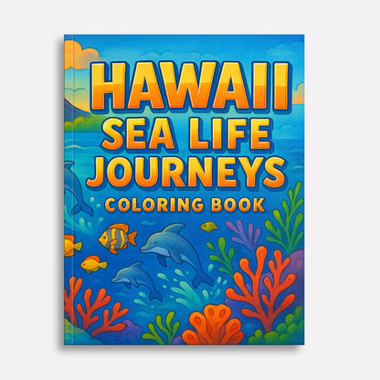 Hawaii Sea Life Journeys Coloring Pages – 48 Tropical Ocean Animal Designs - For Kids