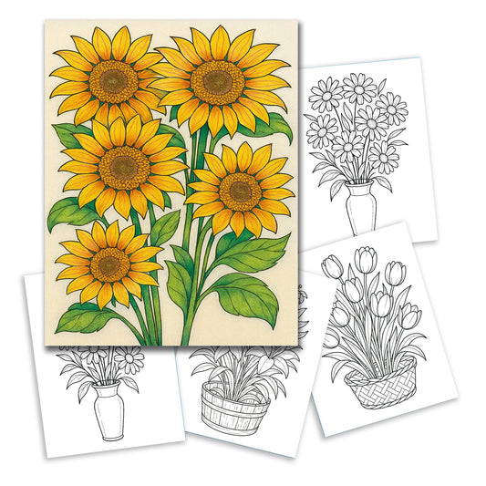 Vintage Flower Vases Coloring Pages – 48 Elegant Designs for Adults